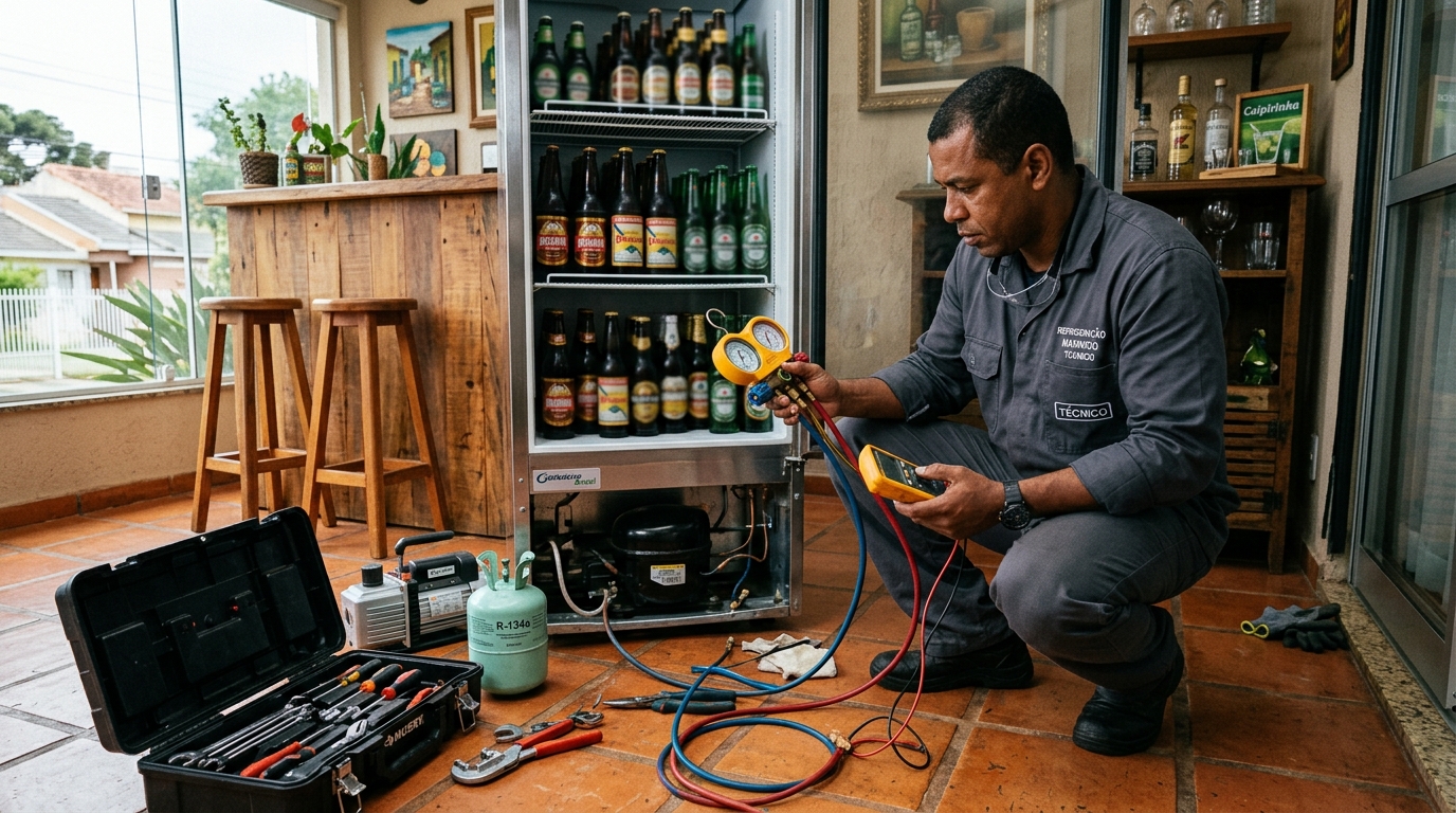 Técnico de conserto de cervejeira em residência em João Pessoa‑PB