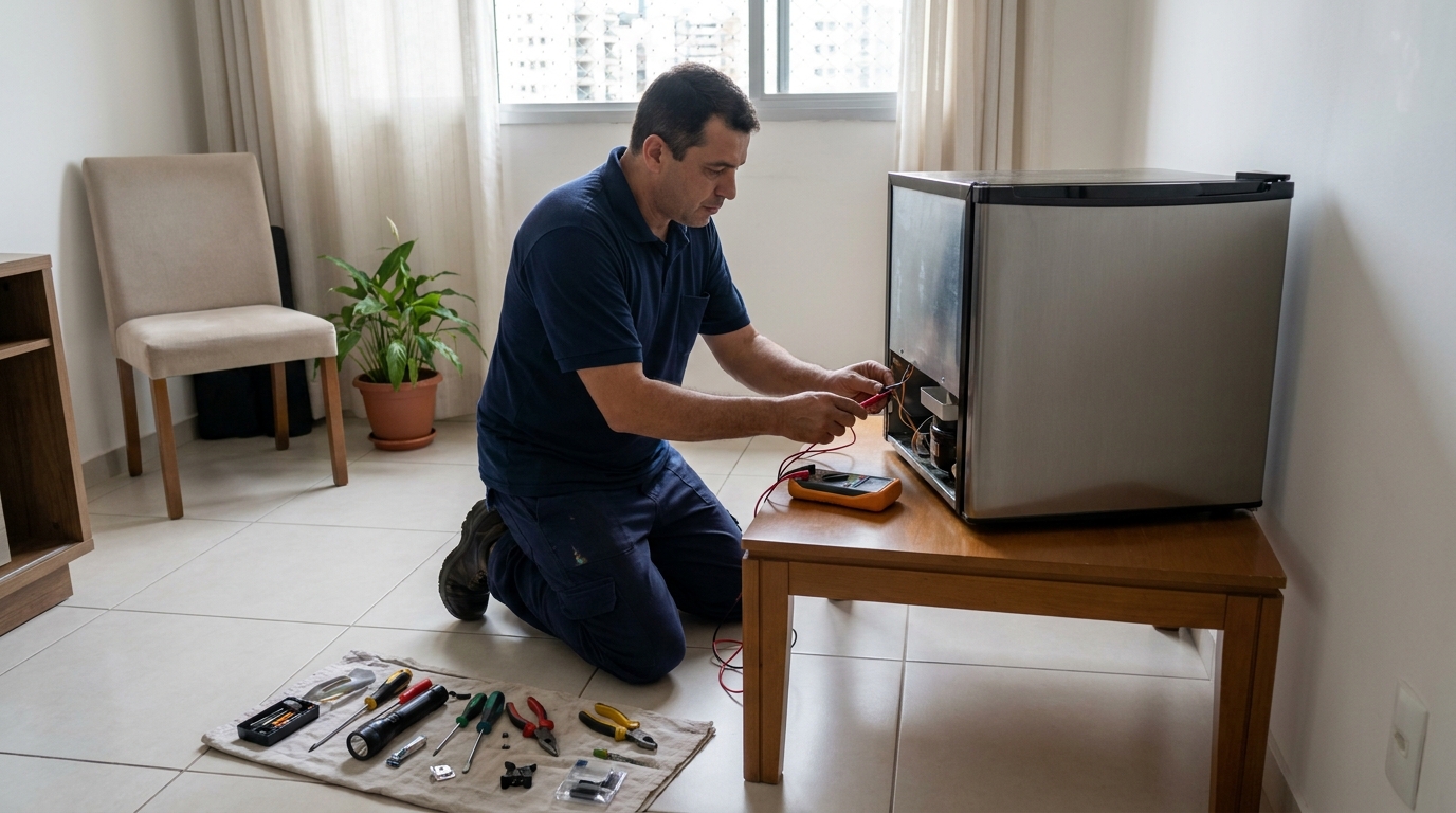 Técnico de conserto de frigobar em residência em João Pessoa‑PB